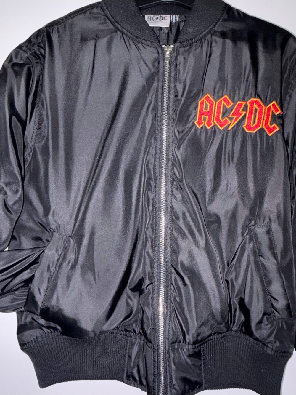 Vintage AC/DC Heavy Metal Rock Band Tour BomberJacket w/ Logo. Punk, Streetwear - Picture 5 of 10